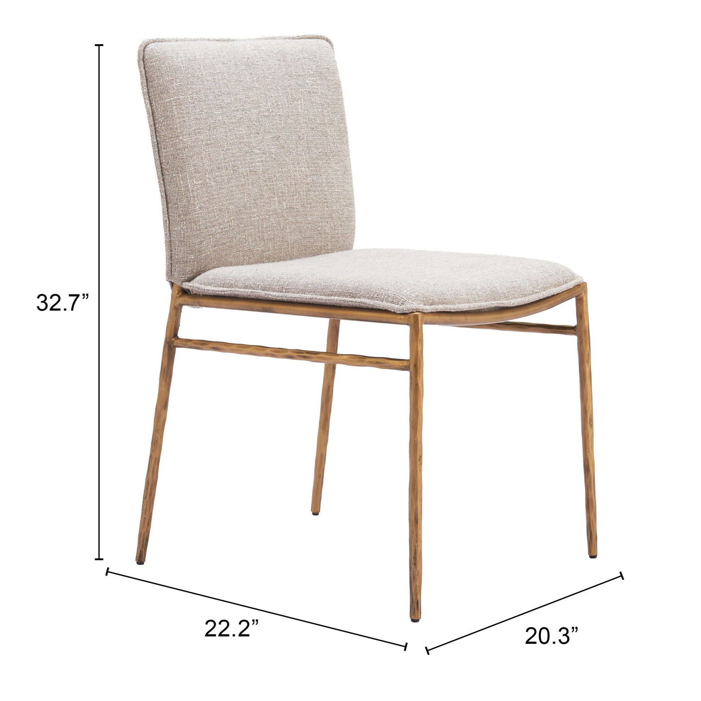 Nordvest - Dining Chair - Beige / Gold