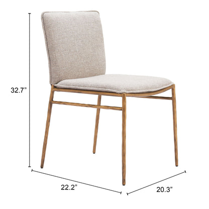 Nordvest - Dining Chair - Beige / Gold