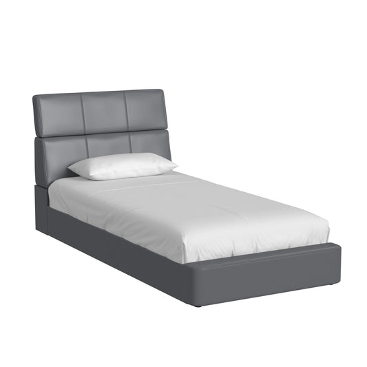 Valari - PU Twin Bed - Gray