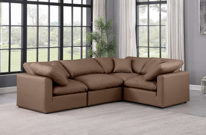Indulge - Faux Leather 4 Piece Modular Corner Sectional