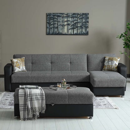 Ottomanson Harmony - Upholstered Convertible Sectional With Storage - Two Tone