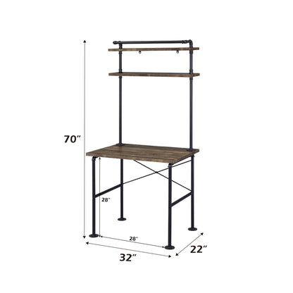 Ensata - Writing Desk - Rustic Oak & Black