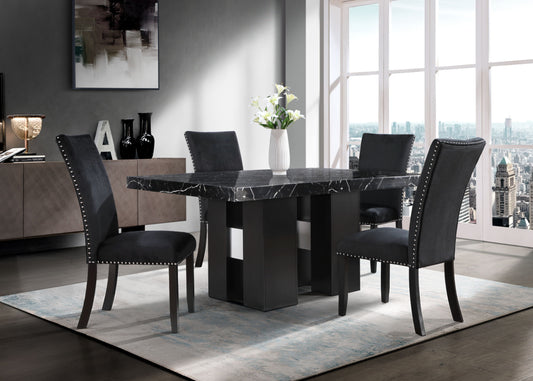 D03 Dining Table And Four D03 Dining Chairs - Black