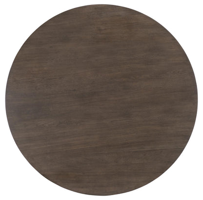 Lancia - Complete Round Dining Table - Charred Oak