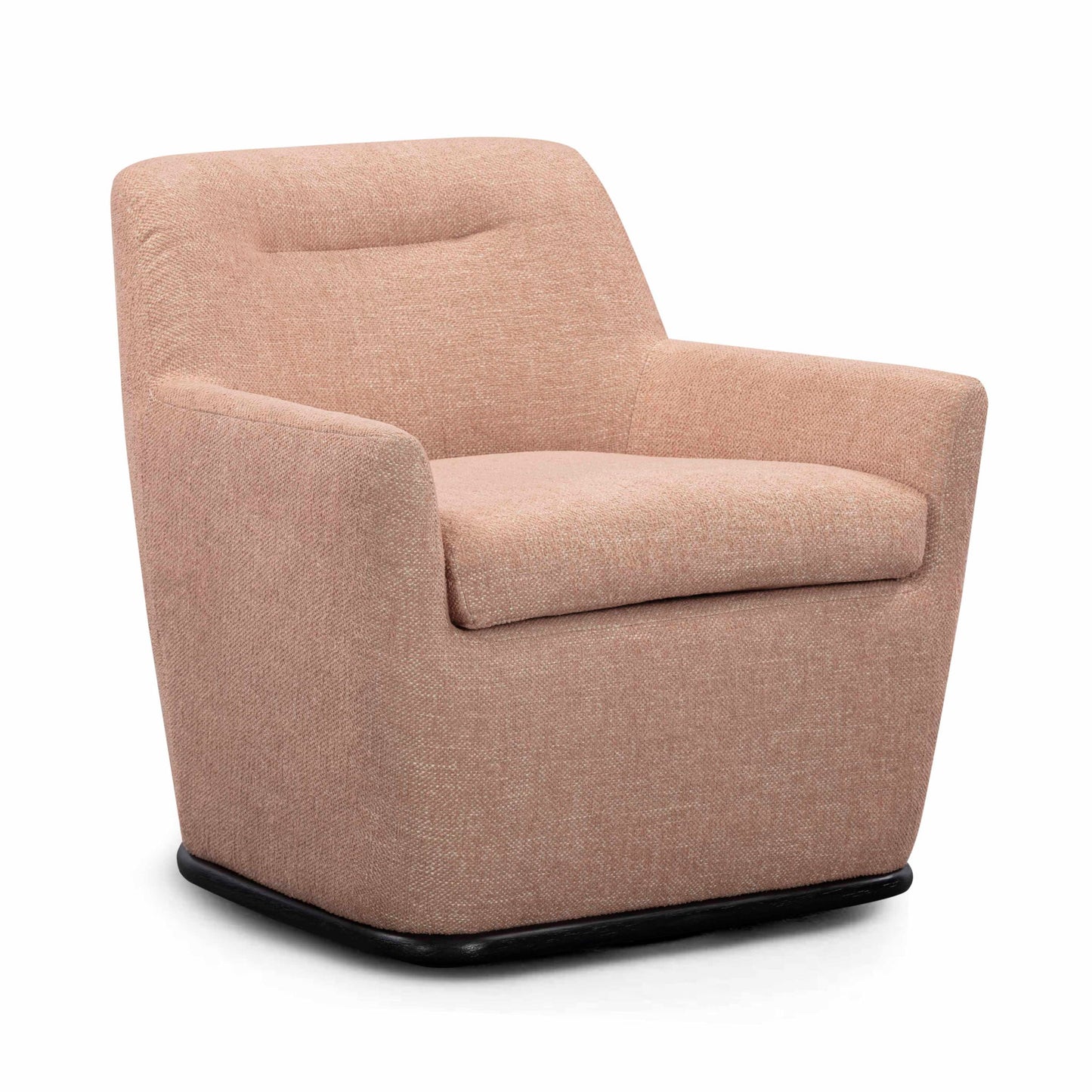 Mado - Textured Fabric Swivel Accent Chair - Peach