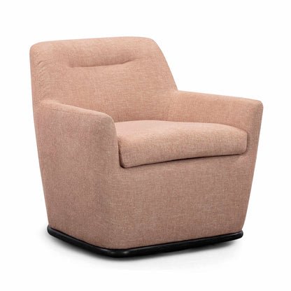 Mado - Textured Fabric Swivel Accent Chair - Peach