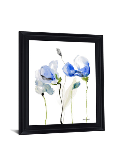 Cobalt Blossom Trio - 28" x 34" Framed Wall Art
