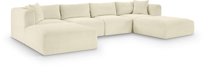 Shaggy - 6 Piece Modular Sectional With 2 Ottomans