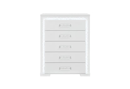 Naomi - 5 Piece Full Bedroom Set - Silver