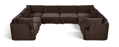 Hammond - Velvet Performance Fabric Upholstered 8 Piece U-Shaped Sectional