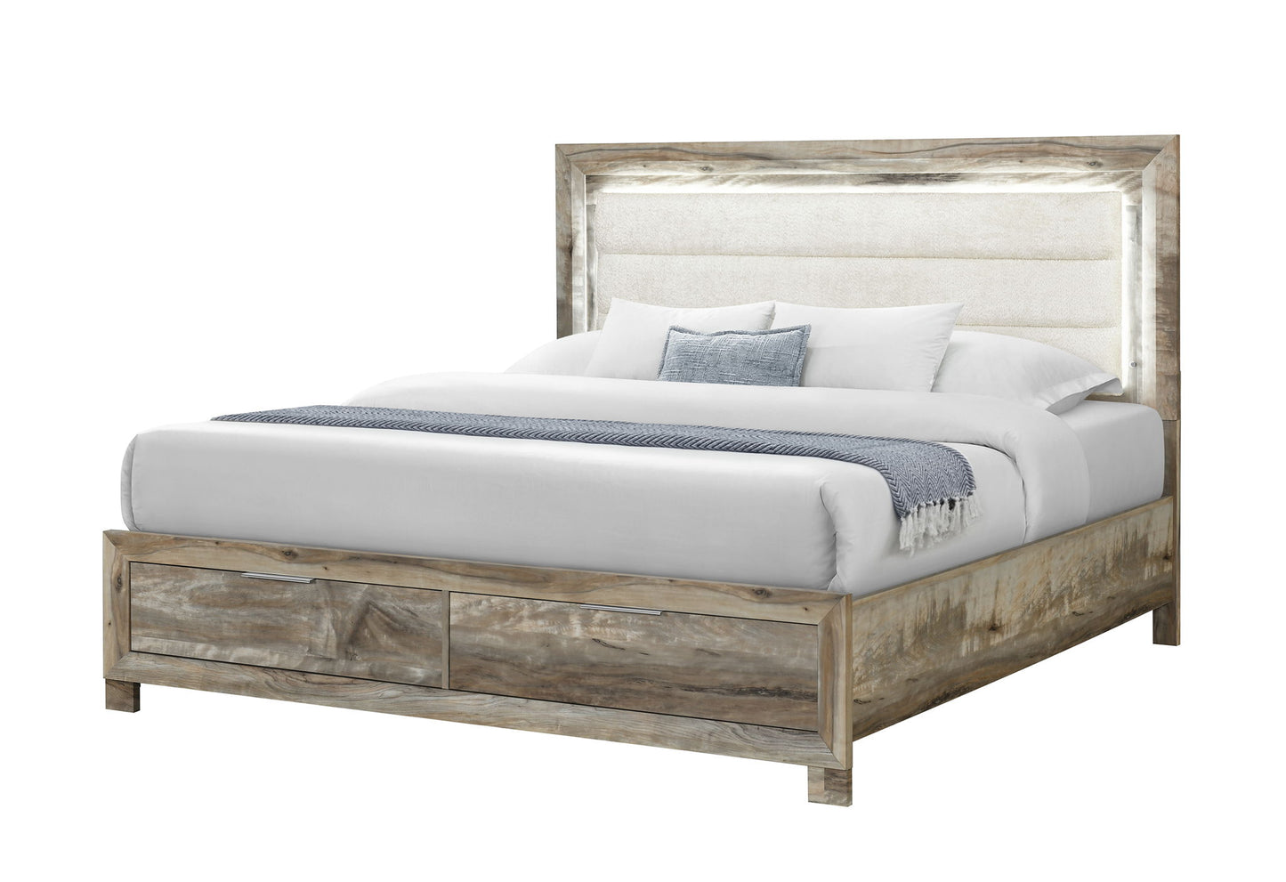Callie - 5 Piece King Bedroom Set (Bed, Dresser & Mirror, Nightstand, Chest) - Brown