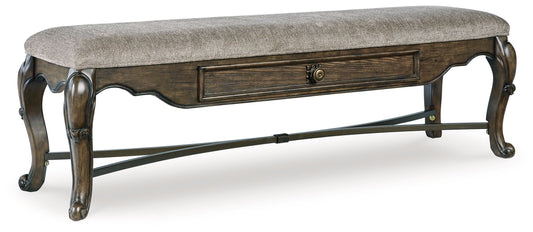 Maylee - Dark Brown - Upholstered Storage Bench