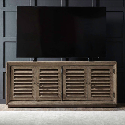 Aspen Sky - 78" TV Console - Weathered Saddle Brown