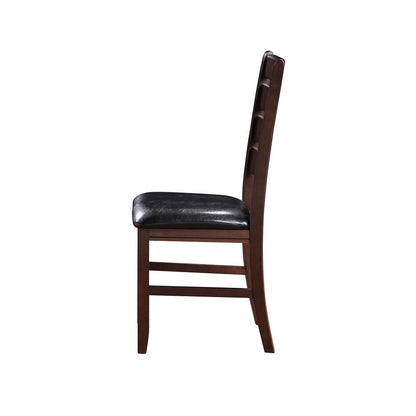 Urbana - Side Chair (Set of 2) - Black Synthetic Leather & Cherry Finish