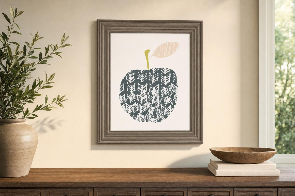22x26 Cut Paper Fruit II By June Erica Vess - Dark Gray