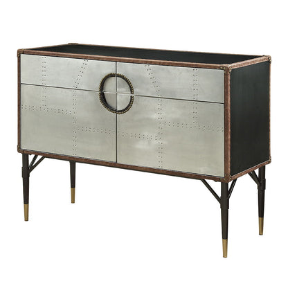 Brancaster - Console Cabinet - Top Grain Leather & Aluminum