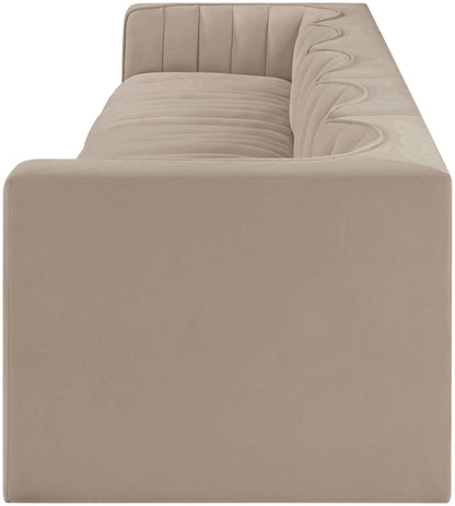 Rummi - Velvet Performance Fabric Upholstered 5 Piece Modular Sofa