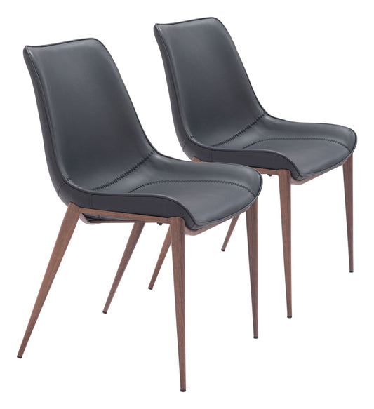 Magnus - Dining Chair (Set of 2) - Black / Walnut