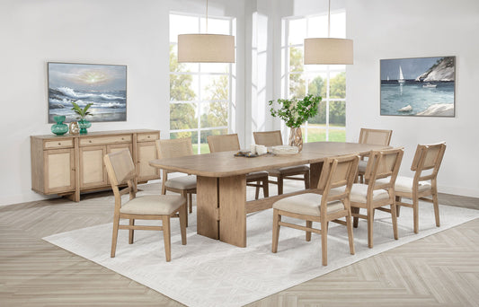 Kailani - 10 Piece Wood Dining Set with Sideboard - Beige Oak