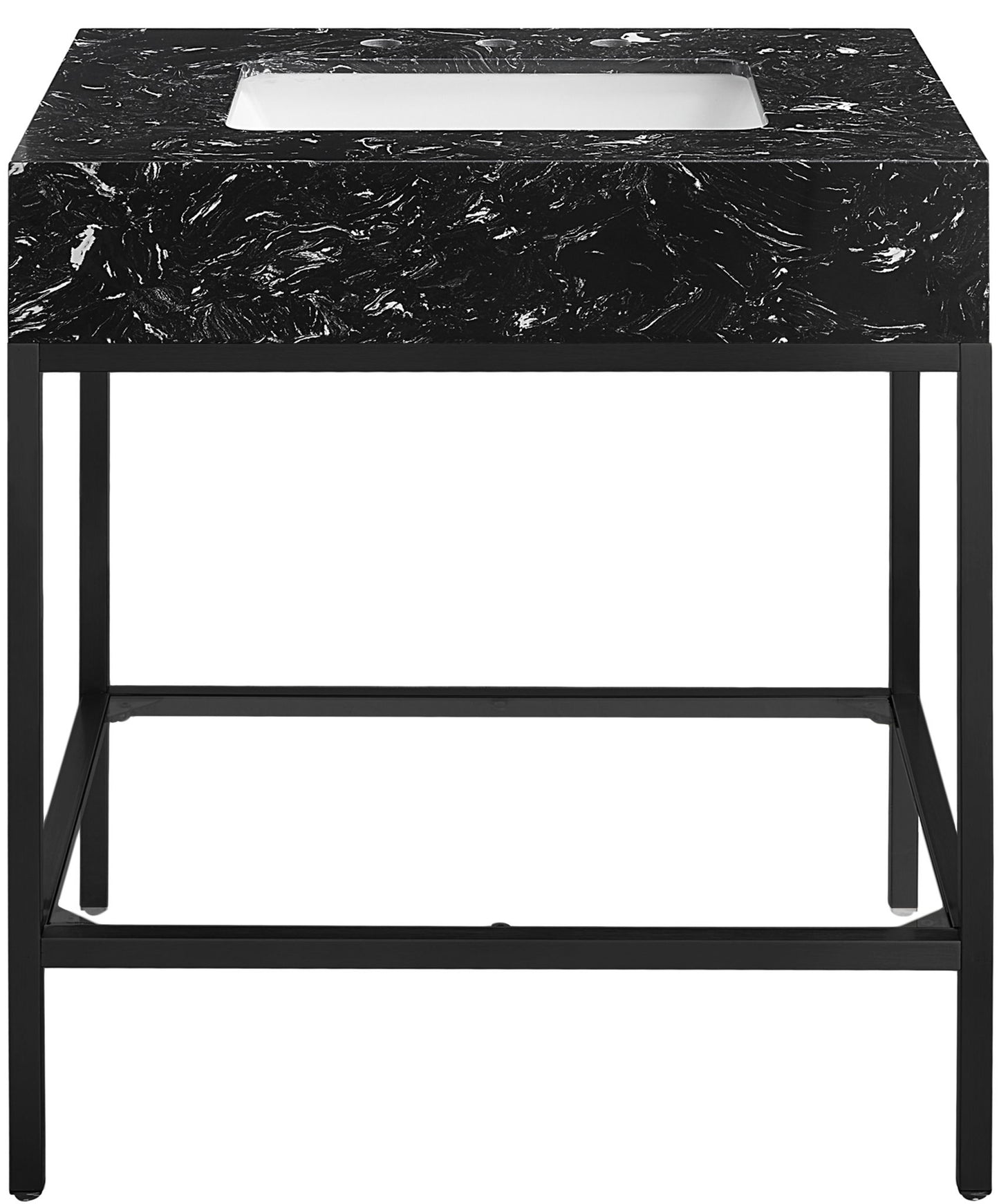 Marmo - Engineered Marble Bathroom Vanity With Black Base