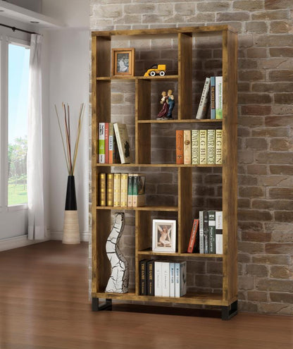 Delwin - 6-Shelf Bookshelf - Rustic Nutmeg