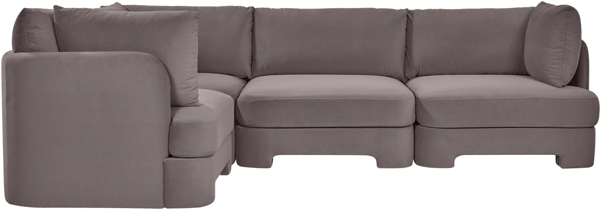 Hammond - Velvet Performance Fabric Upholstered 4 Piece Sectional