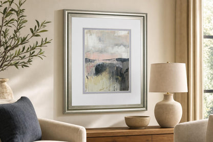 34x40 Blush Horizon I By Jennifer Goldberger - Dark Gray