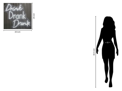 Neon Drink Drank Drunk - White