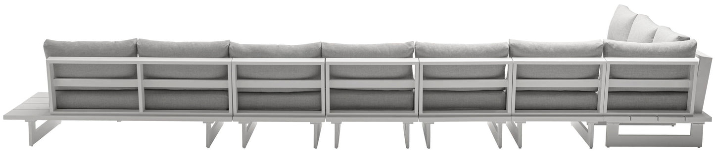 Maldives - 7 Piece Water Resistant Outdoor Patio Modular Sectional With White Base