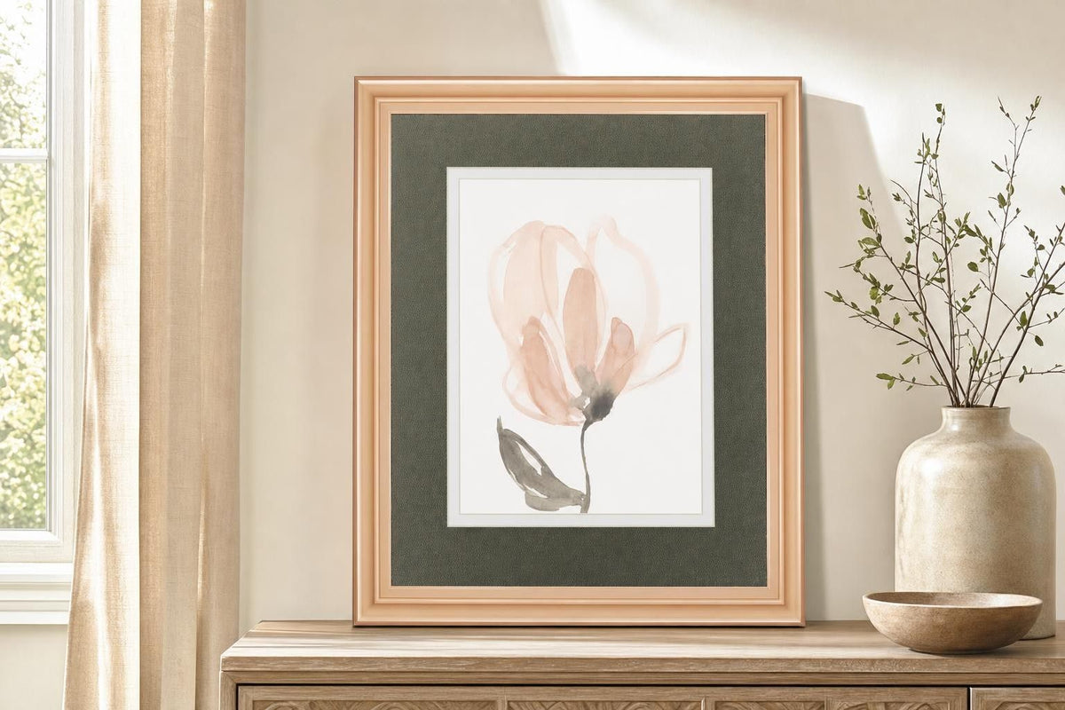 34x40 Blush Petals II By Jennifer Goldberger - Beige