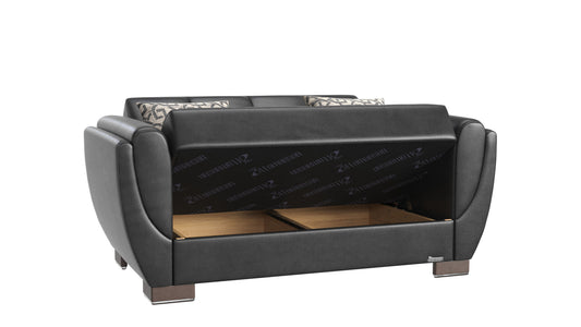 Ottomanson Armada Air - Convertible Loveseat With Storage - Black