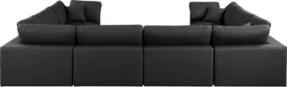 Comfy - 8 Piece Faux Leather Modular Sectional