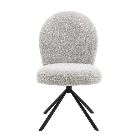 Lawton - Side Chair With Swivel (Set of 2) - Gray Boucle & Black