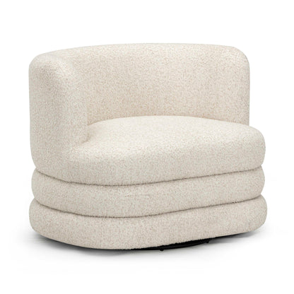 Astor - Heavy Boucle Swivel Hotel Lounge Chair - Cream