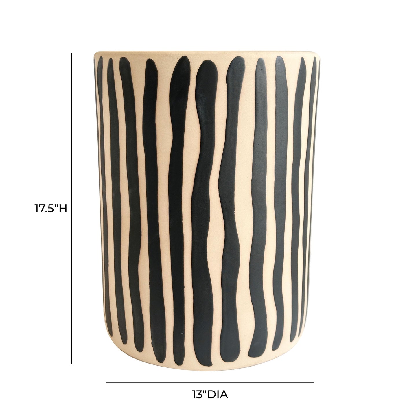 Tempest - Ceramic Table - Black Stripes