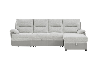 U3822 - Sectional With Pull Out Bed And USB - Light Gray