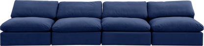 Comfy - Velvet Modular Armless Sofa 4 Seats