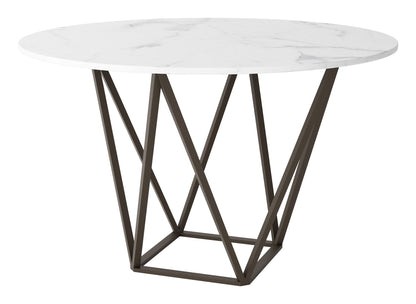 Tintern - Dining Table - White / Antique Brass