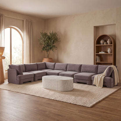 Hammond - Velvet Performance Fabric Upholstered 7 Piece Sectional