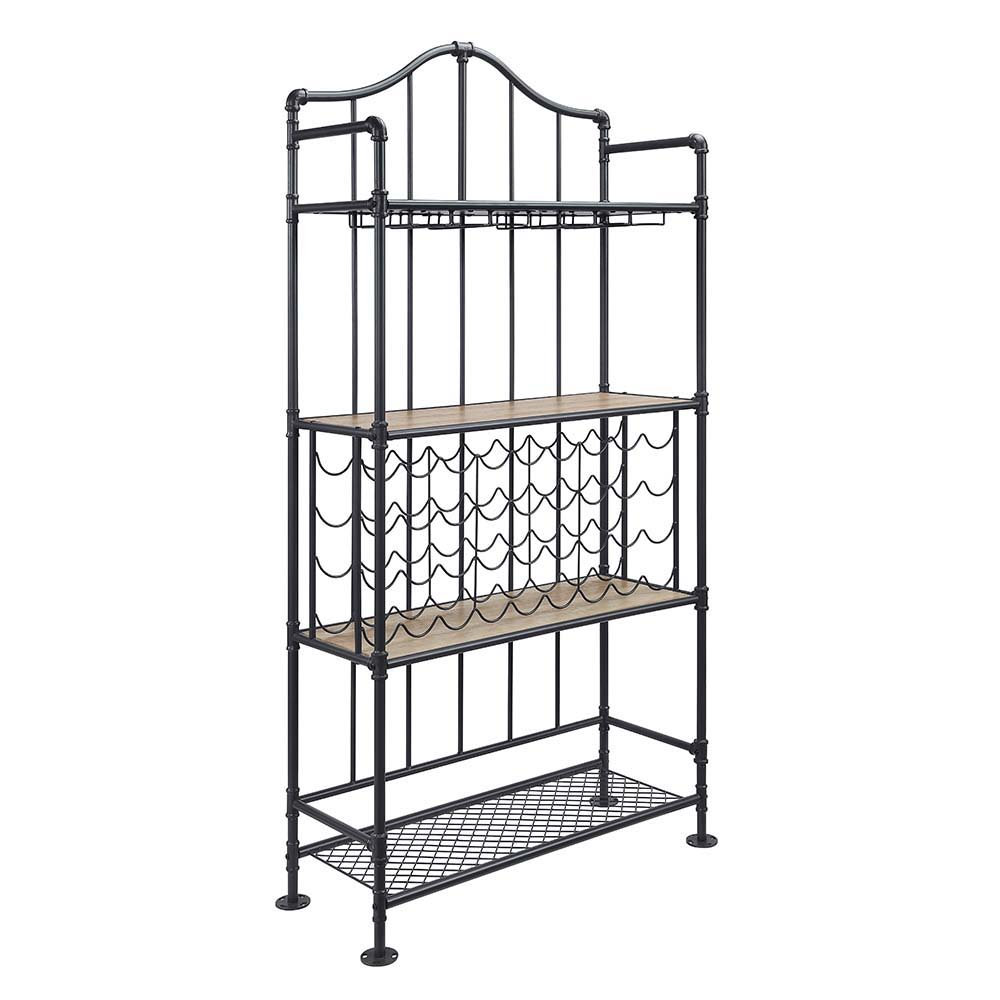 Edina - Wine Rack - Oak & Sandy Black