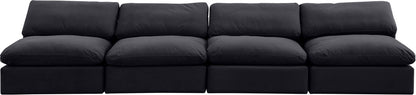 Comfy - Velvet Modular Armless Sofa 4 Seats