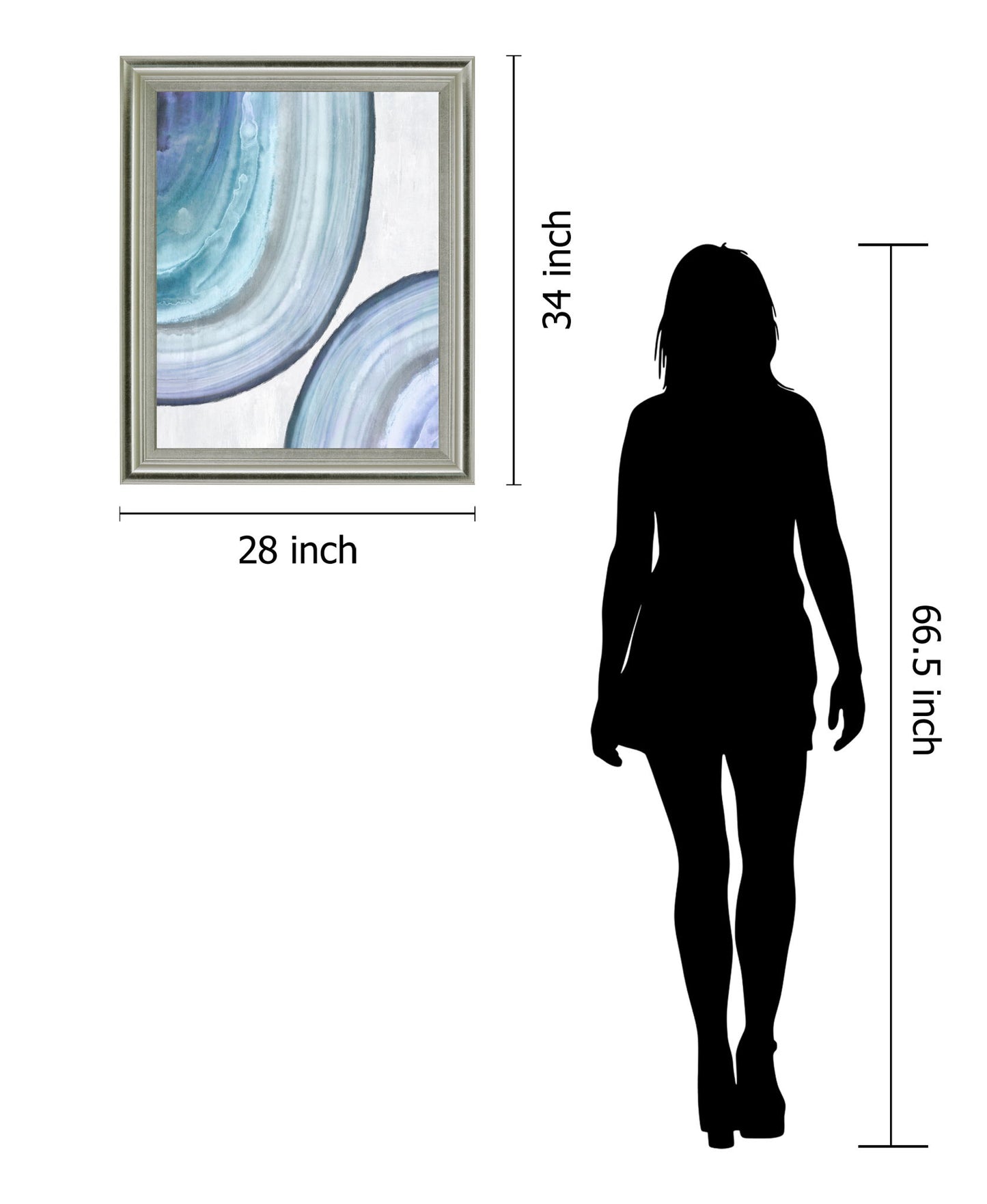 Icy Vortex - 28" x 34" Framed Wall Art - Blue