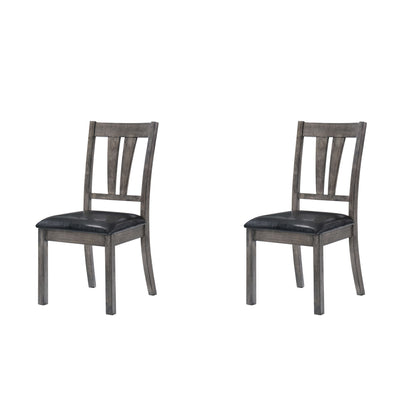 Nathan - Fan Back Chair With Pu Seat (Set of 2) - Gray Oak