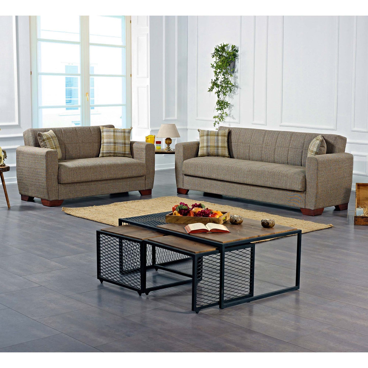 Ottomanson Barato - Upholstered Convertible Loveseat With Storage