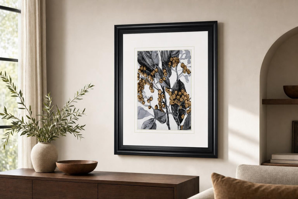 34x40 Holly Shadow II By Emma Caroline - Dark Gray