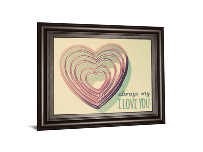 Layered Heart Whimsy - 22" x 26" Framed Wall Art - Beige