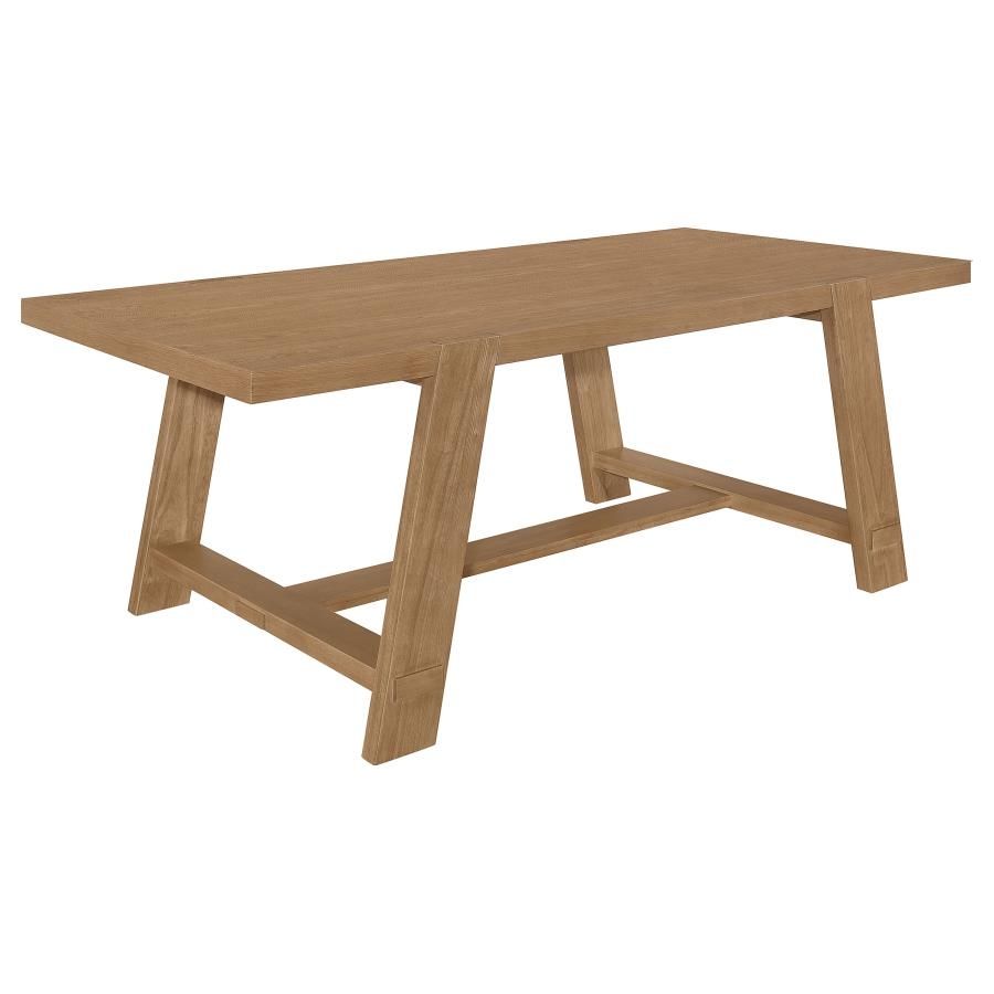 Sharon - Rectangular Wood Trestle Dining Table - Brown