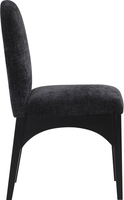 Waldorf - Chenille Dining Side Chair With Black Legs