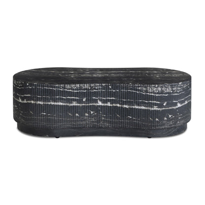 Hades - Indoor / Outdoor Faux Marble Concrete Coffee Table - Black