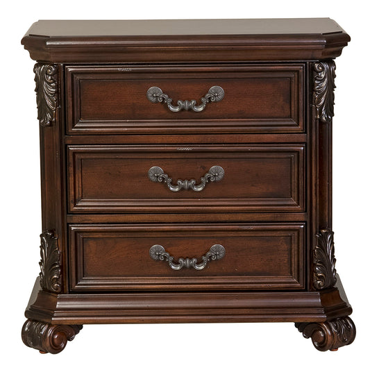 Messina Estates - 3 Drawer Nightstand - Dark Brown